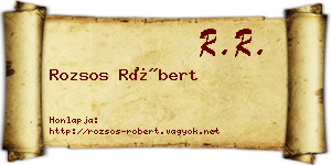 Rozsos Róbert névjegykártya