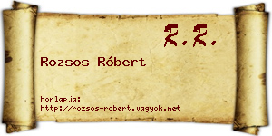 Rozsos Róbert névjegykártya