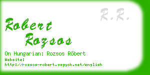 robert rozsos business card