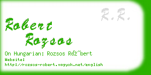 robert rozsos business card